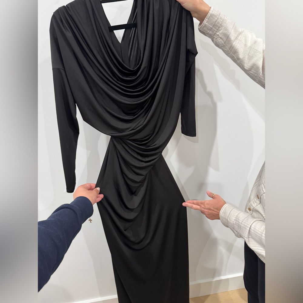 Elegant Black Draped Dress